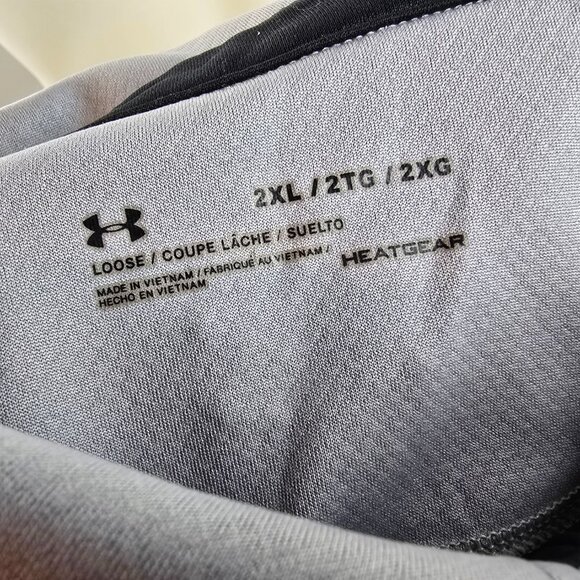Under Armour Shirt Mens 2XL Gray HeatGear Polo Fish Loose Fit Performance Golf - Picture 6 of 7